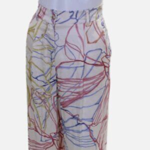 FRNCH Cream Wide Leg Pleated Pants